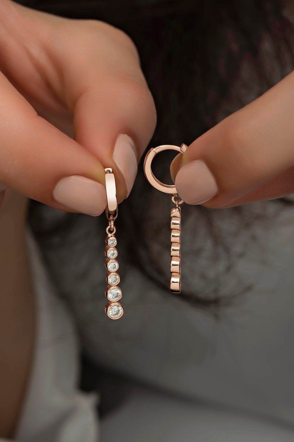 6 Rows Zircon Stones Earrings