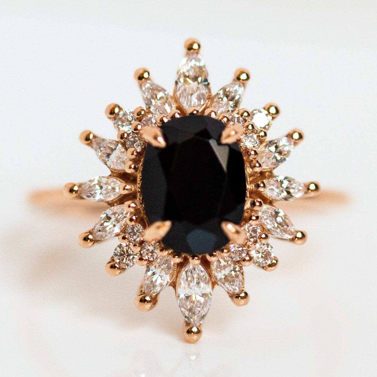 Black and white stone onyx ring