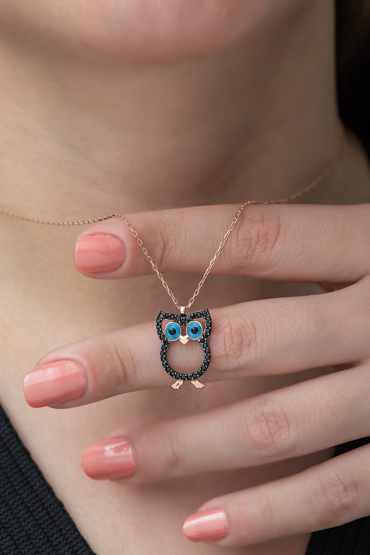 Black Owl Necklace - ARTSY SILVER