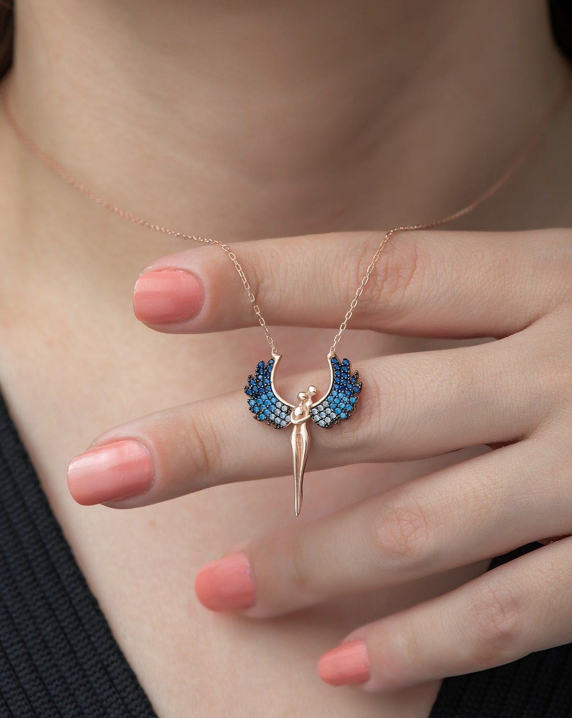 To My Guardian Angel Colorful Necklace - ARTSY SILVER