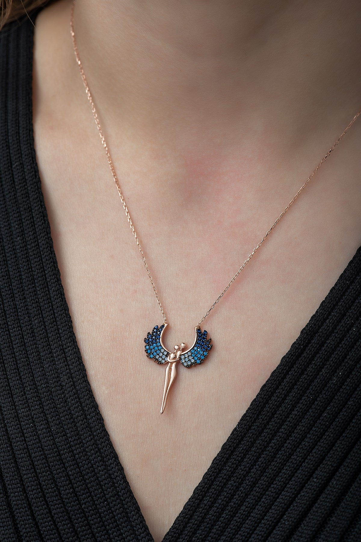 To My Guardian Angel Colorful Necklace - ARTSY SILVER