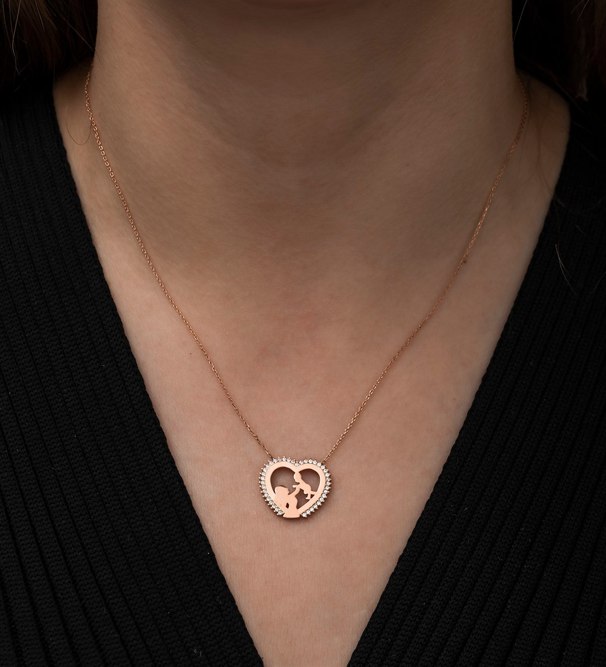 Mother Child Heart Necklace