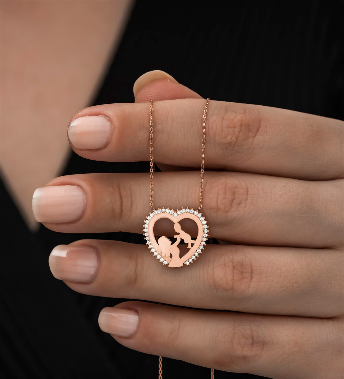 Mother Child Heart Necklace