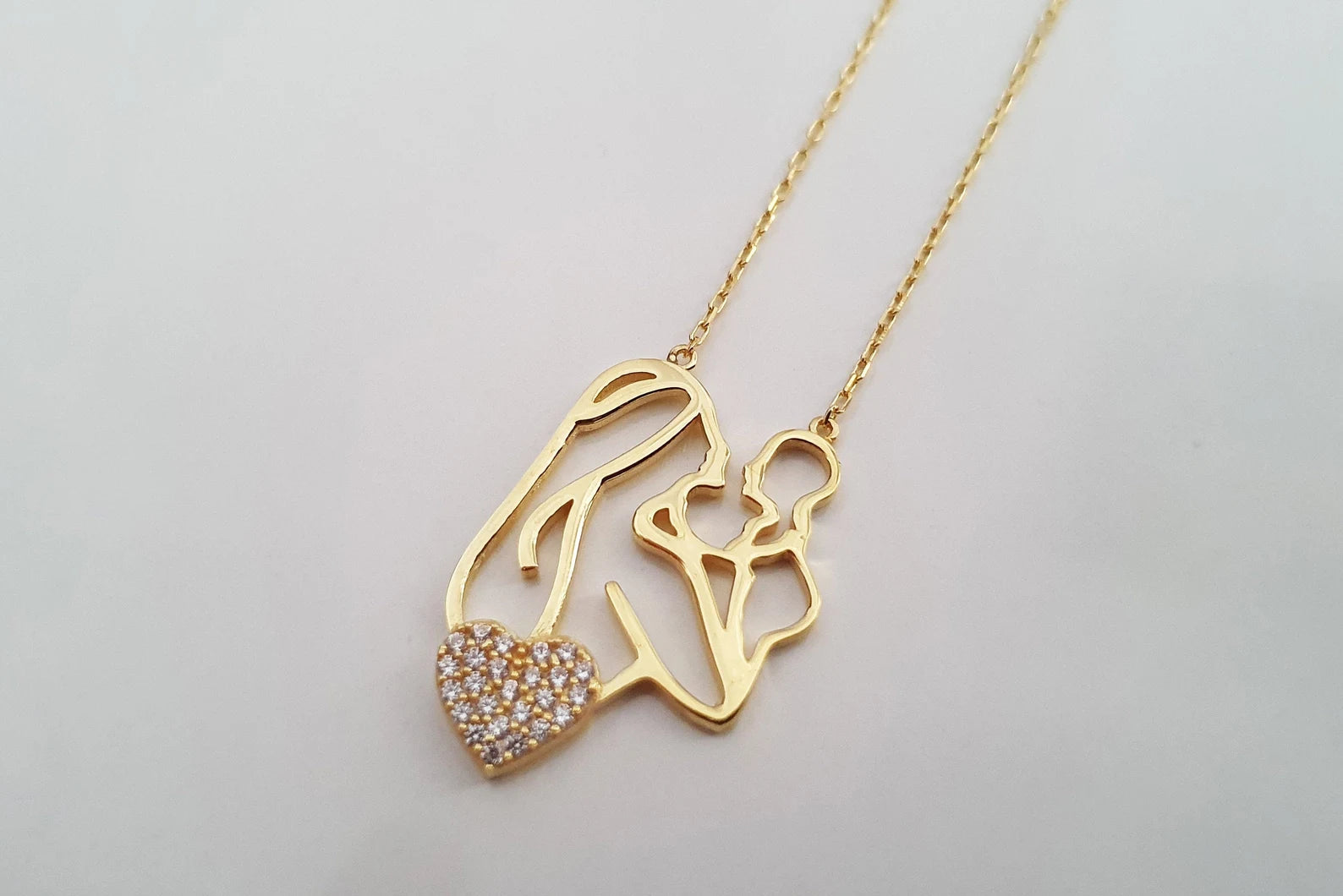 Mother Baby Necklace Gold Plating