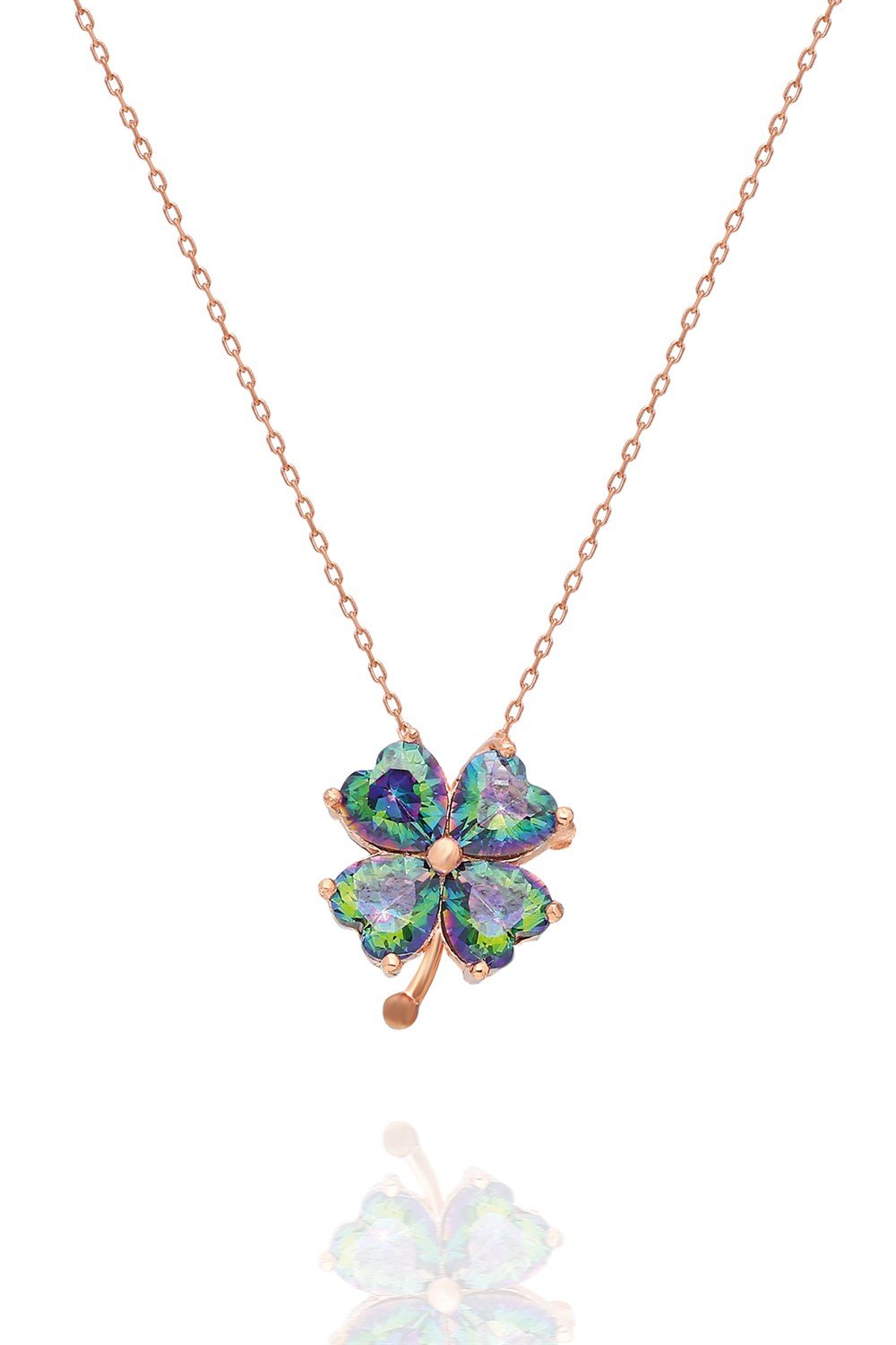 Luck Topaz Stone Flower Necklace - ARTSY SILVER