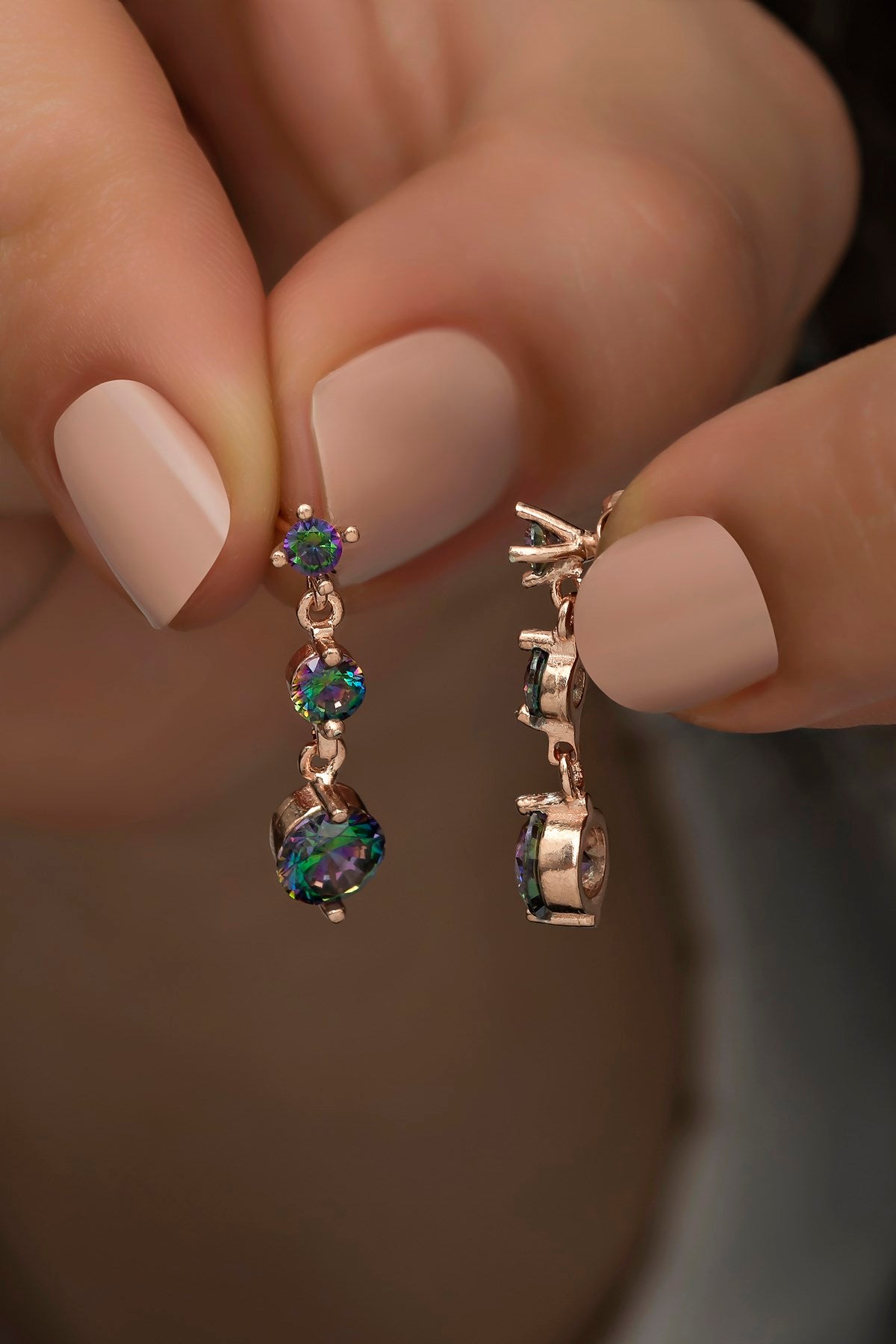 Mystic Topaz Dangle Earrings