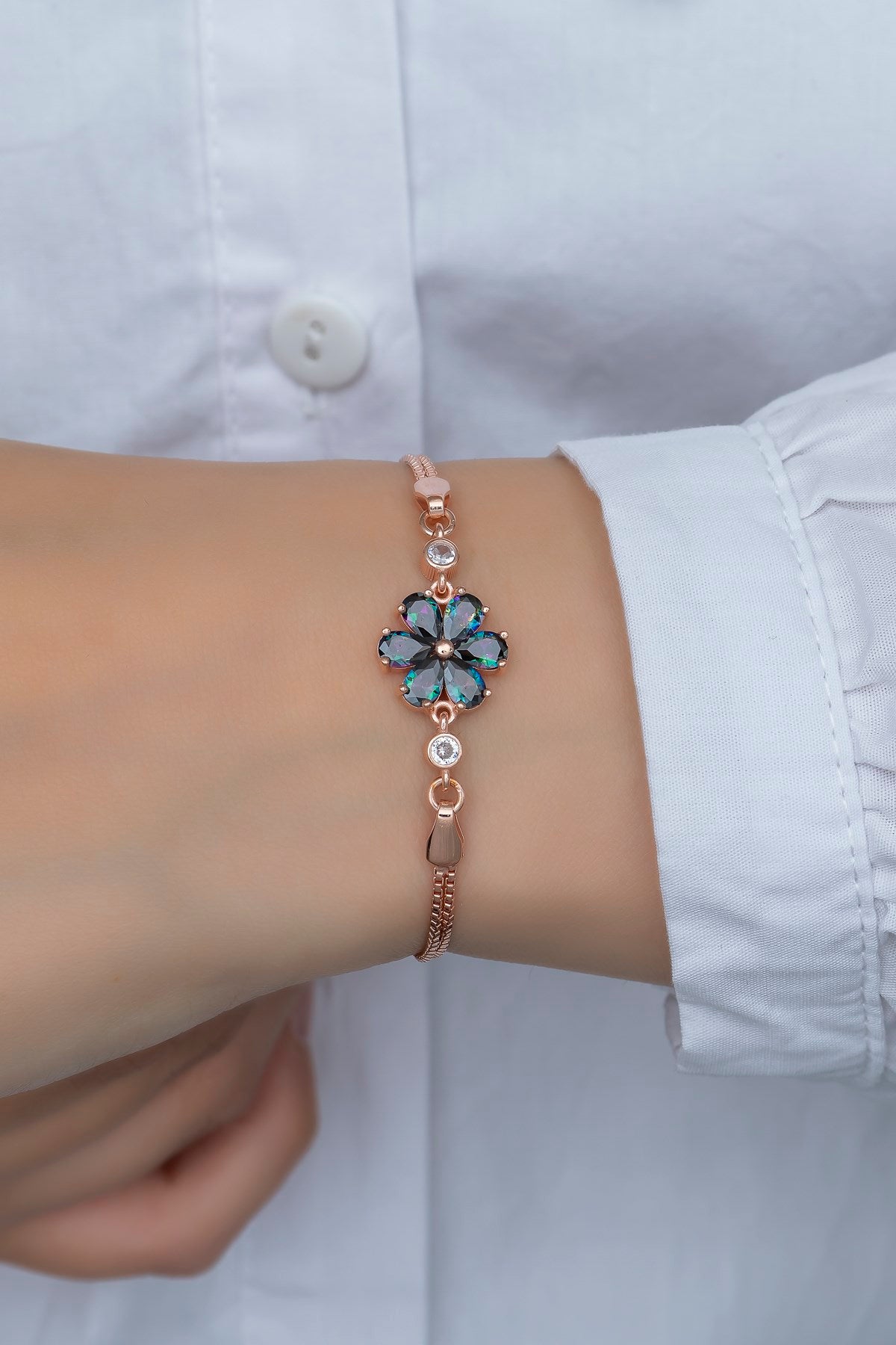 Mystic Blossom Bracelet - ARTSY SILVER