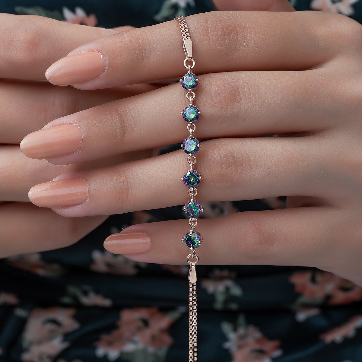 Moonlit Mystic Topaz Stone Bracelet - ARTSY SILVER