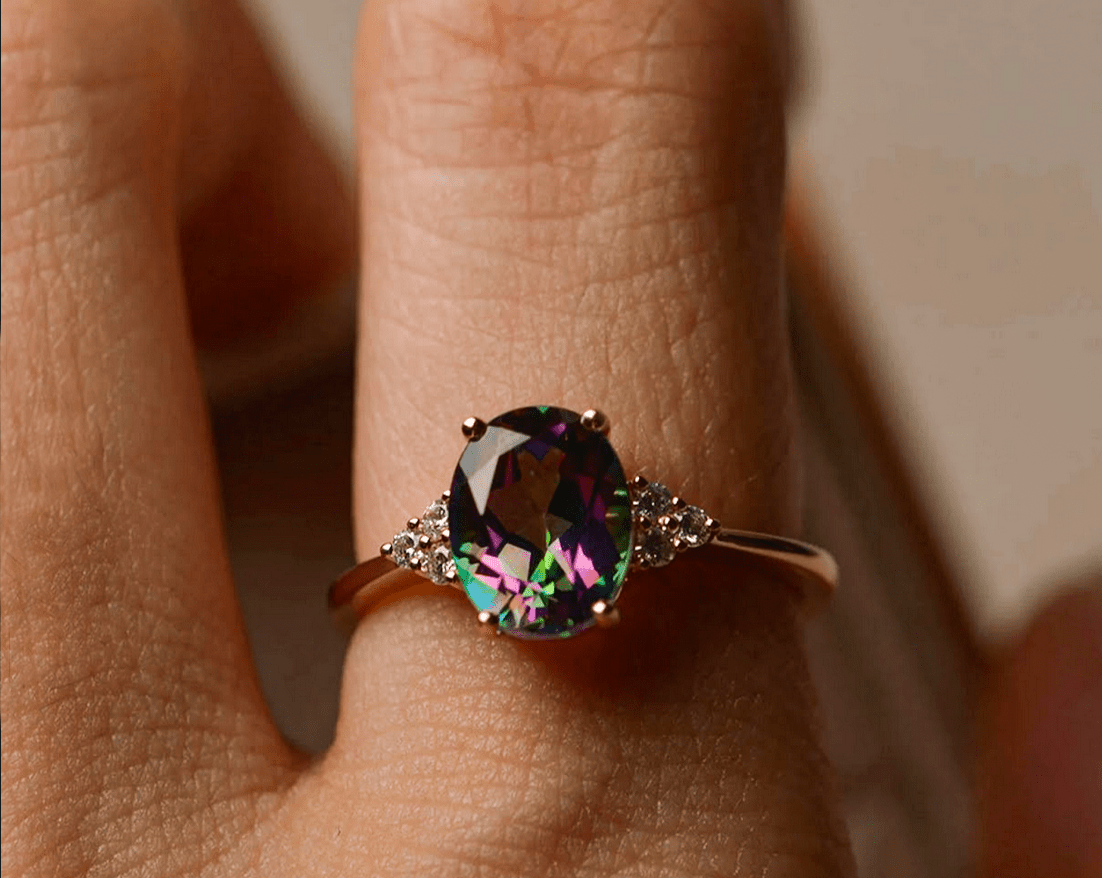Promise Mystic Topaz Stone Ring - ARTSY SILVER