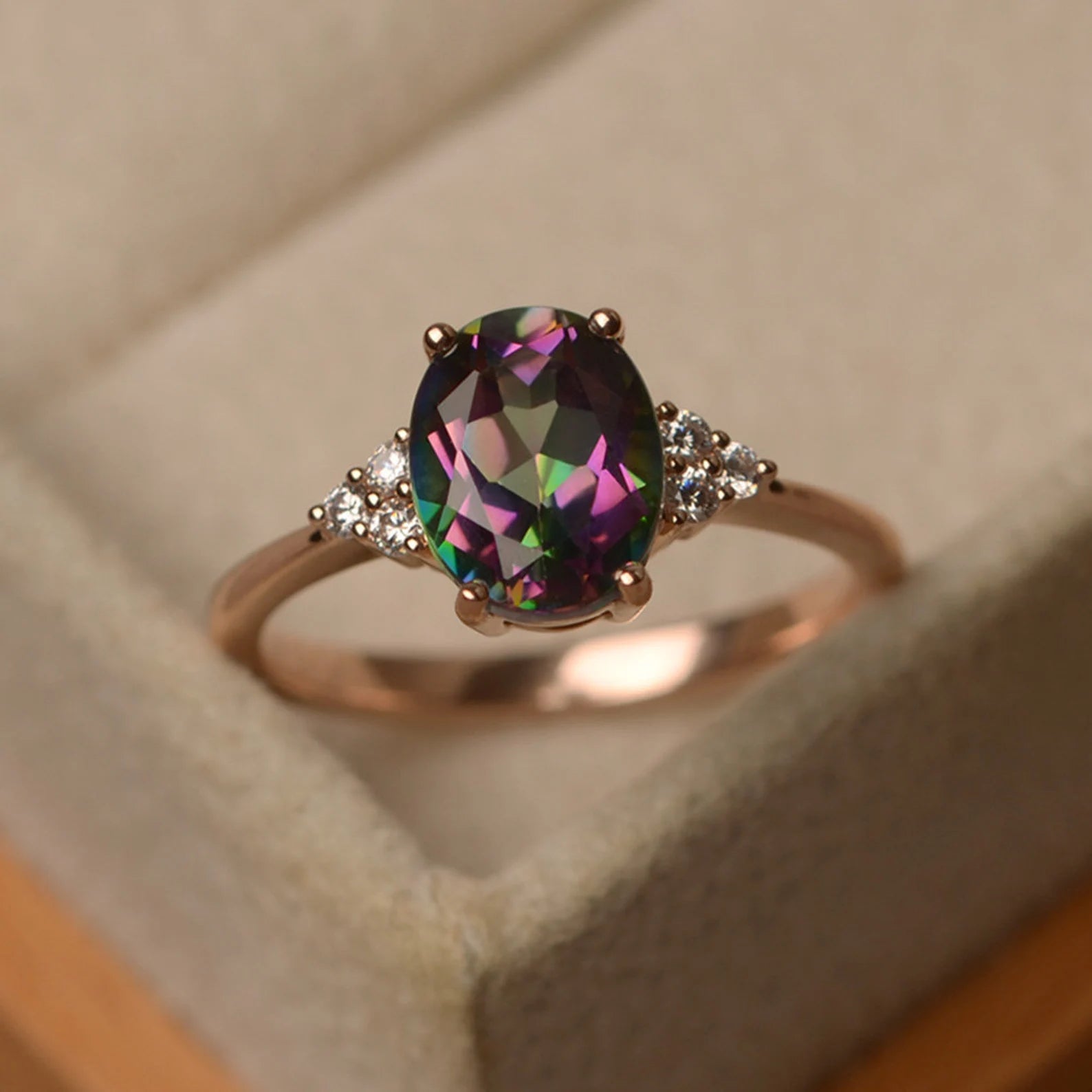 Mystic Topaz Stone Ring