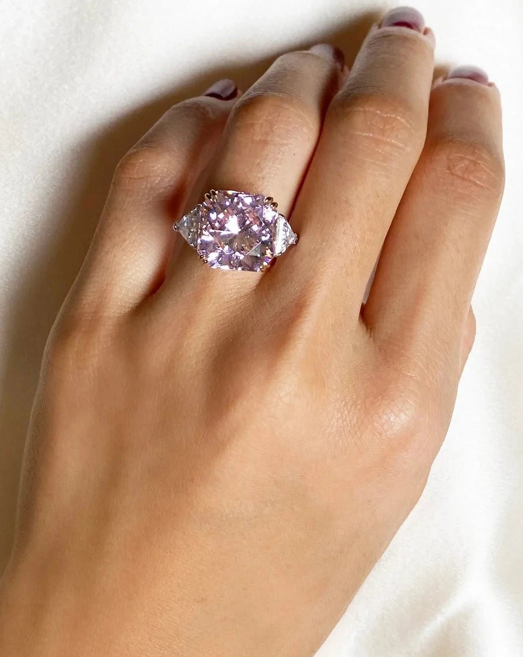 Pink Zircon Stone Ring - ARTSY SILVER