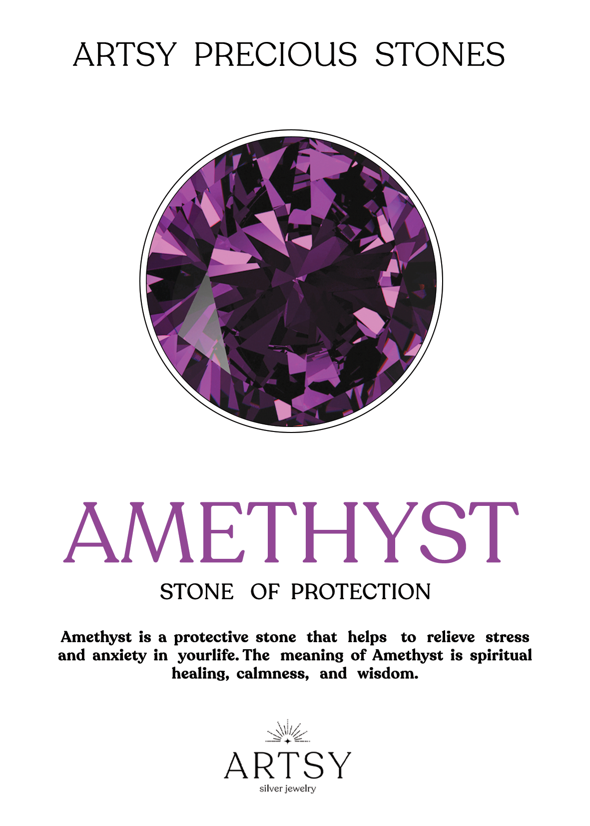 Amethyst Stone Pear Cut 2 Set Ring