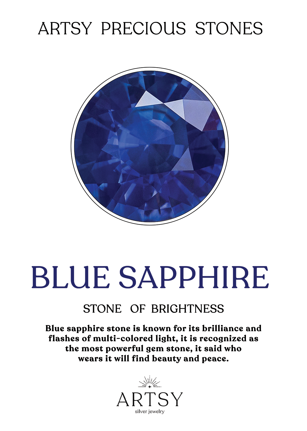 Art Deco Blue Sapphire Stone Ring