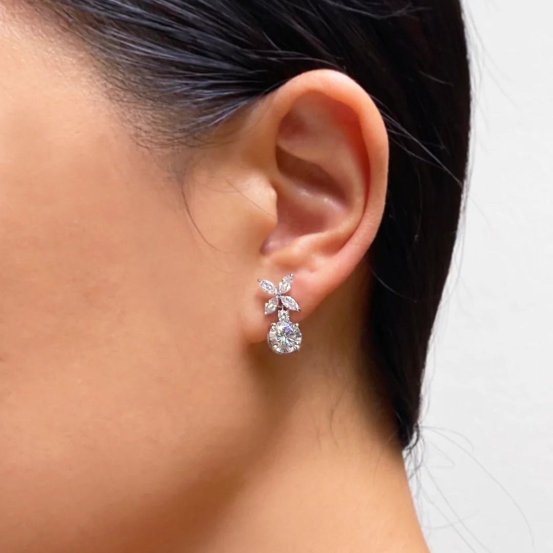 Round Drop Earrings - ARTSY SILVER