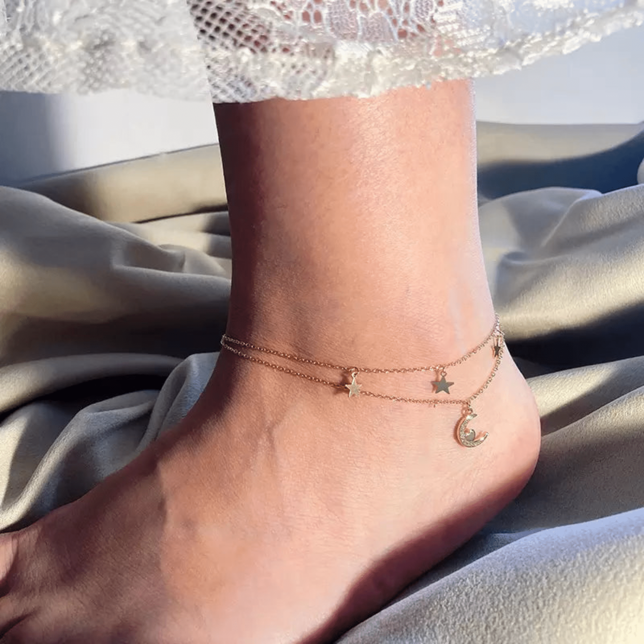 Anklets - ARTSY SILVER
