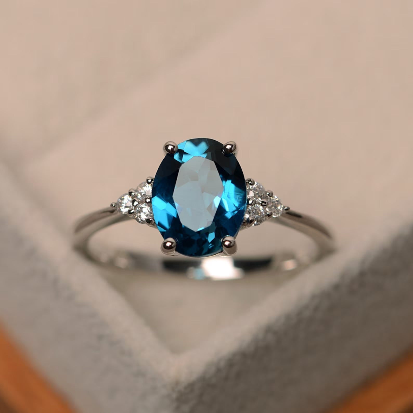 Promise London Blue Topaz Silver Ring