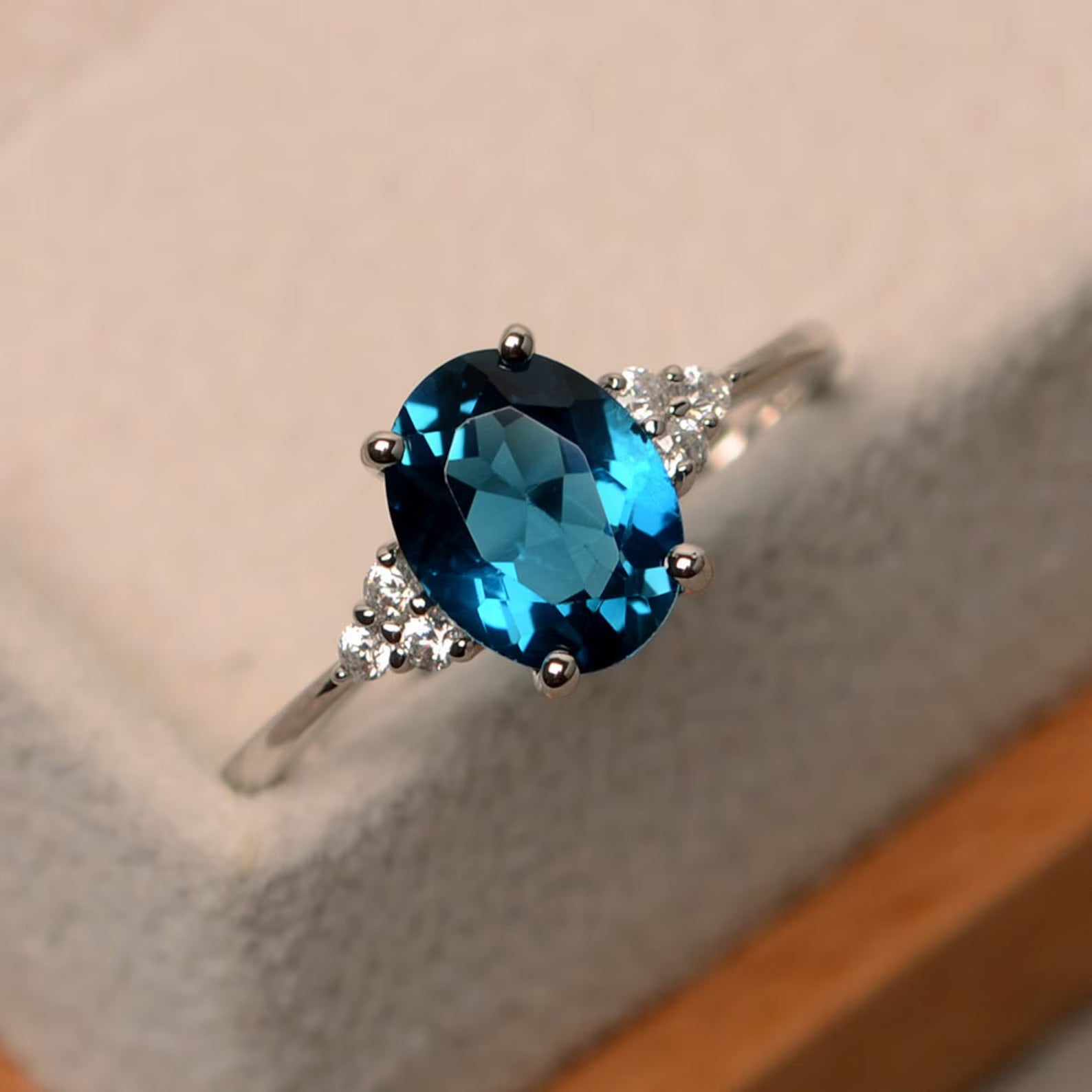 Promise London Blue Topaz Silver Ring - ARTSY SILVER