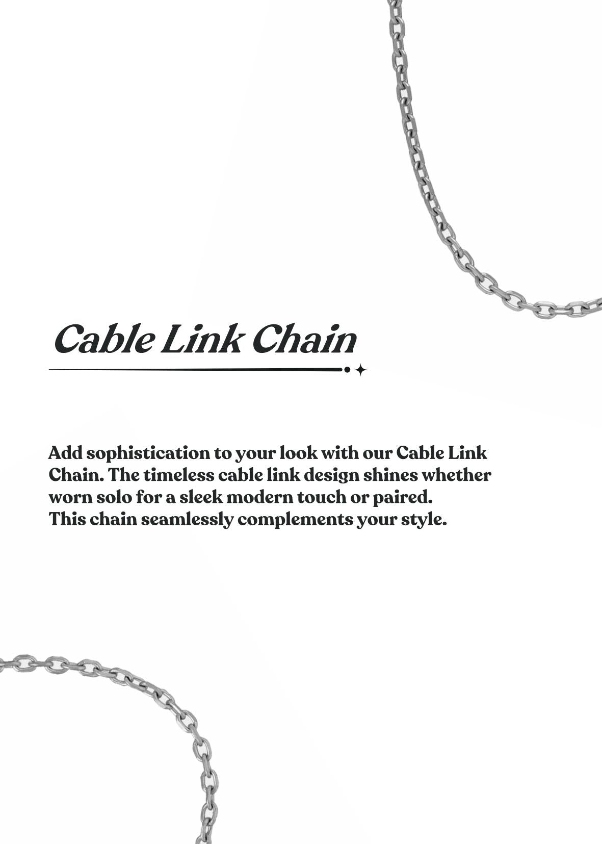 Cable Link Bracelet 3mm Silver