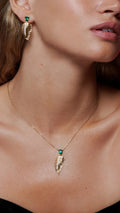 Palma Emerald Necklace and Earrings Set - ARTSY SILVER