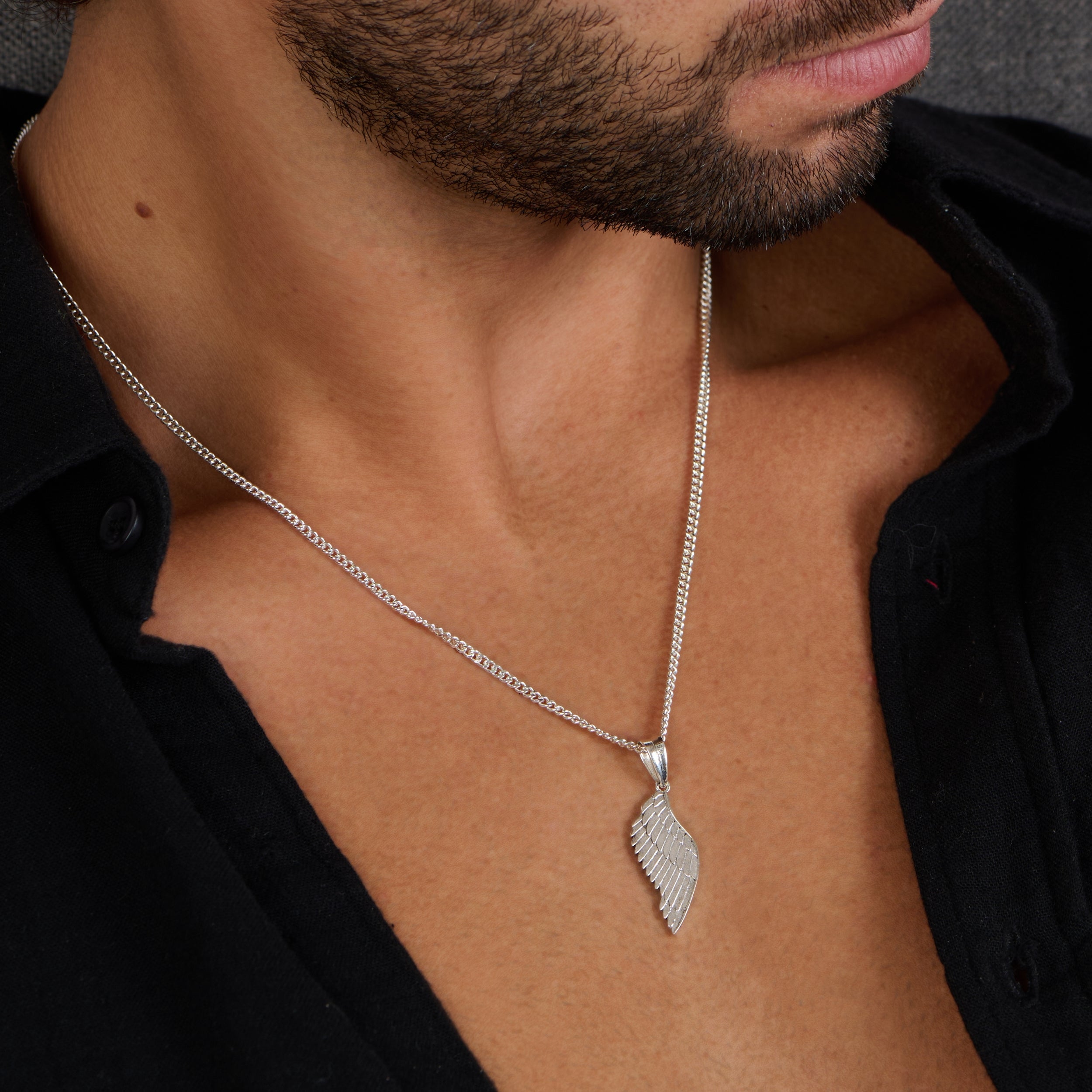 Silver Wing Men Necklace