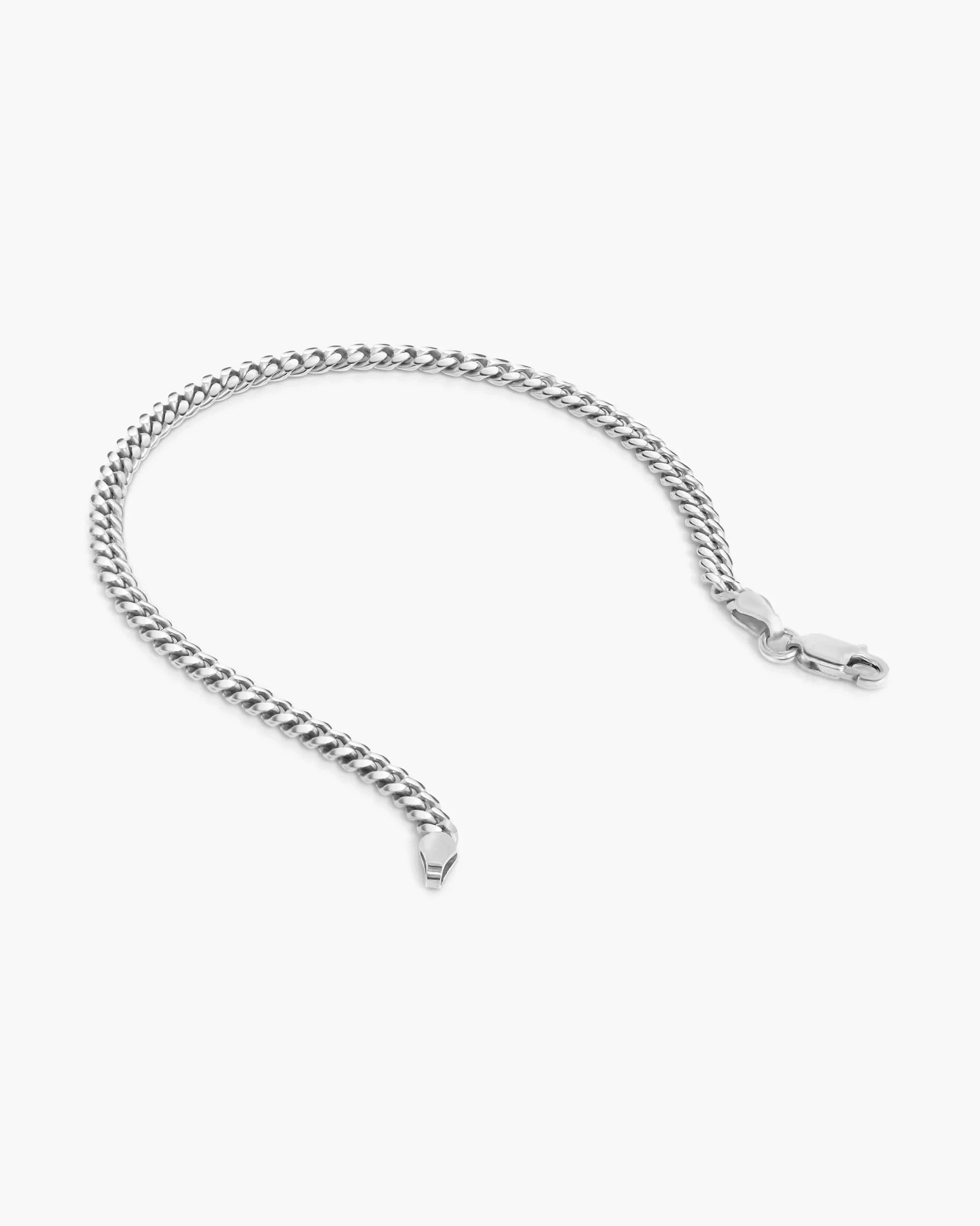 Cuban-Link-Bracelet-3mm-Silver
