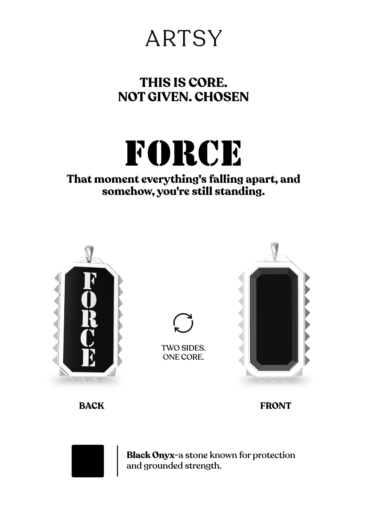 Force Onyx Double Sided Necklace