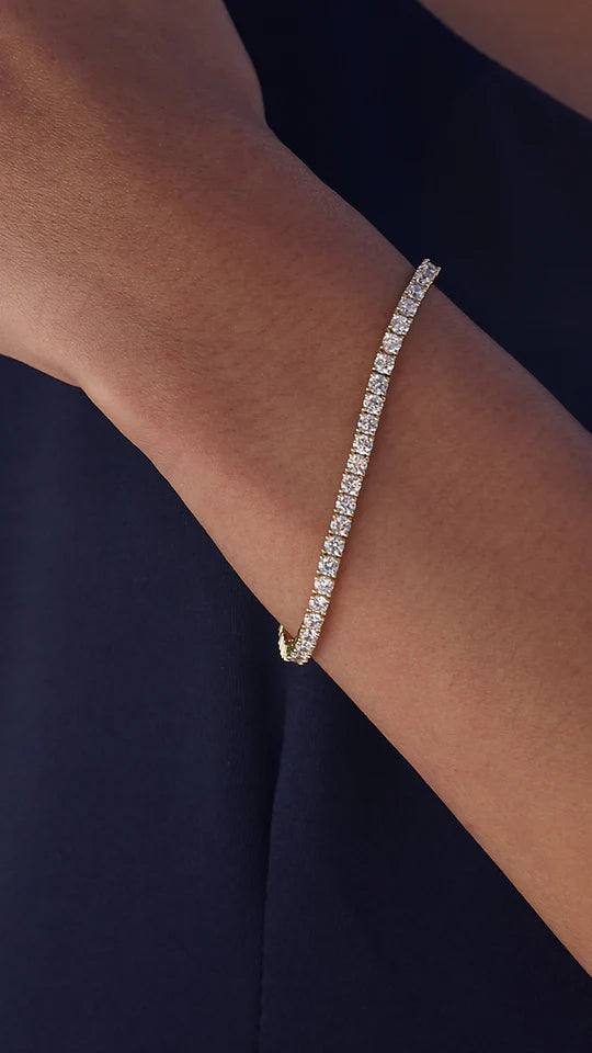 <tc>سوار التنس 3 ملم مطلي بالذهب </tc>