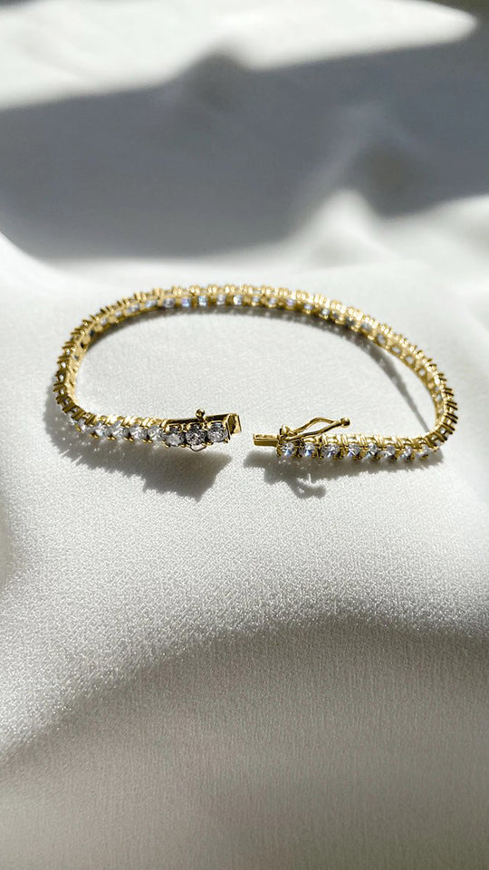 3mm Tennis Bracelet Gold Plated