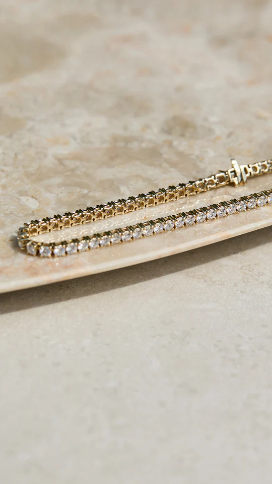 <tc>سوار التنس 3 ملم مطلي بالذهب </tc>