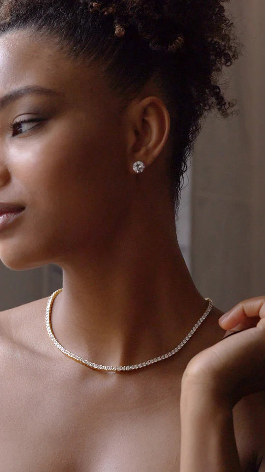 <tc>قلادة التنس مطلية بالذهب 3 ملم </tc>