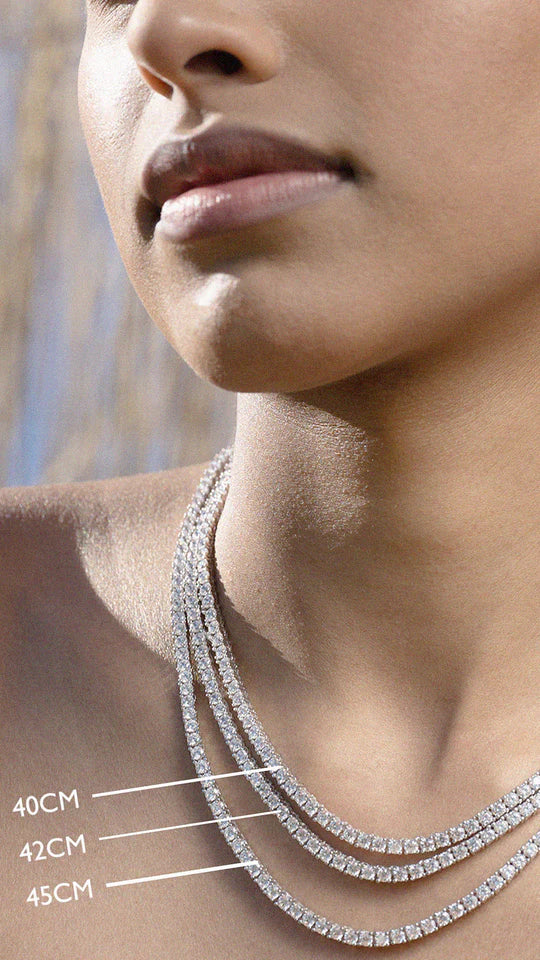3mm Silver Tennis Necklace - Elegant and Timeless Design