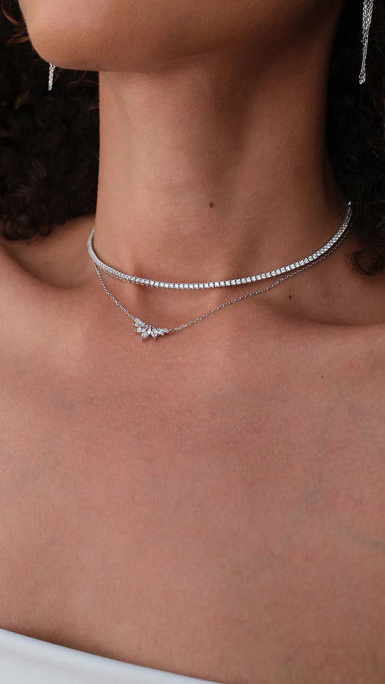 3mm Silver Tennis Necklace - Elegant and Timeless Design