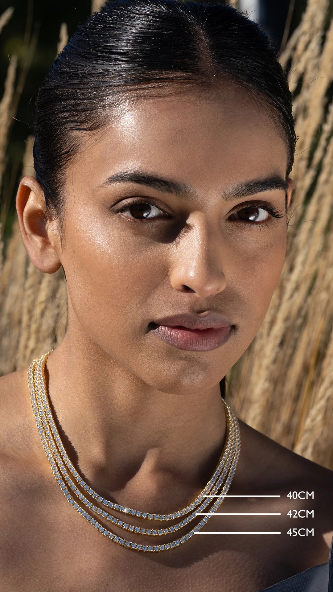 3mm Tennis Necklace Gold Plating - ARTSY SILVER