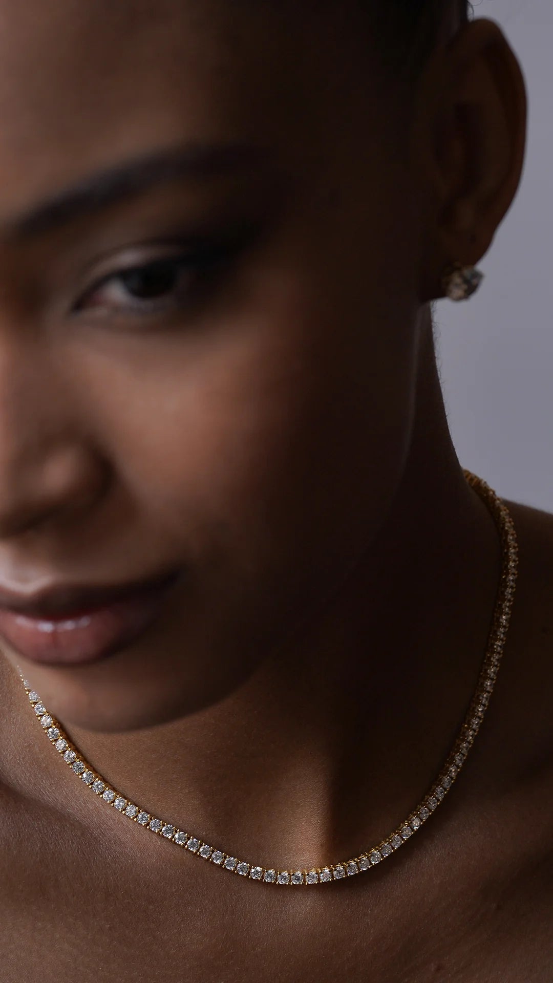 3mm Tennis Necklace Gold Plating - ARTSY SILVER