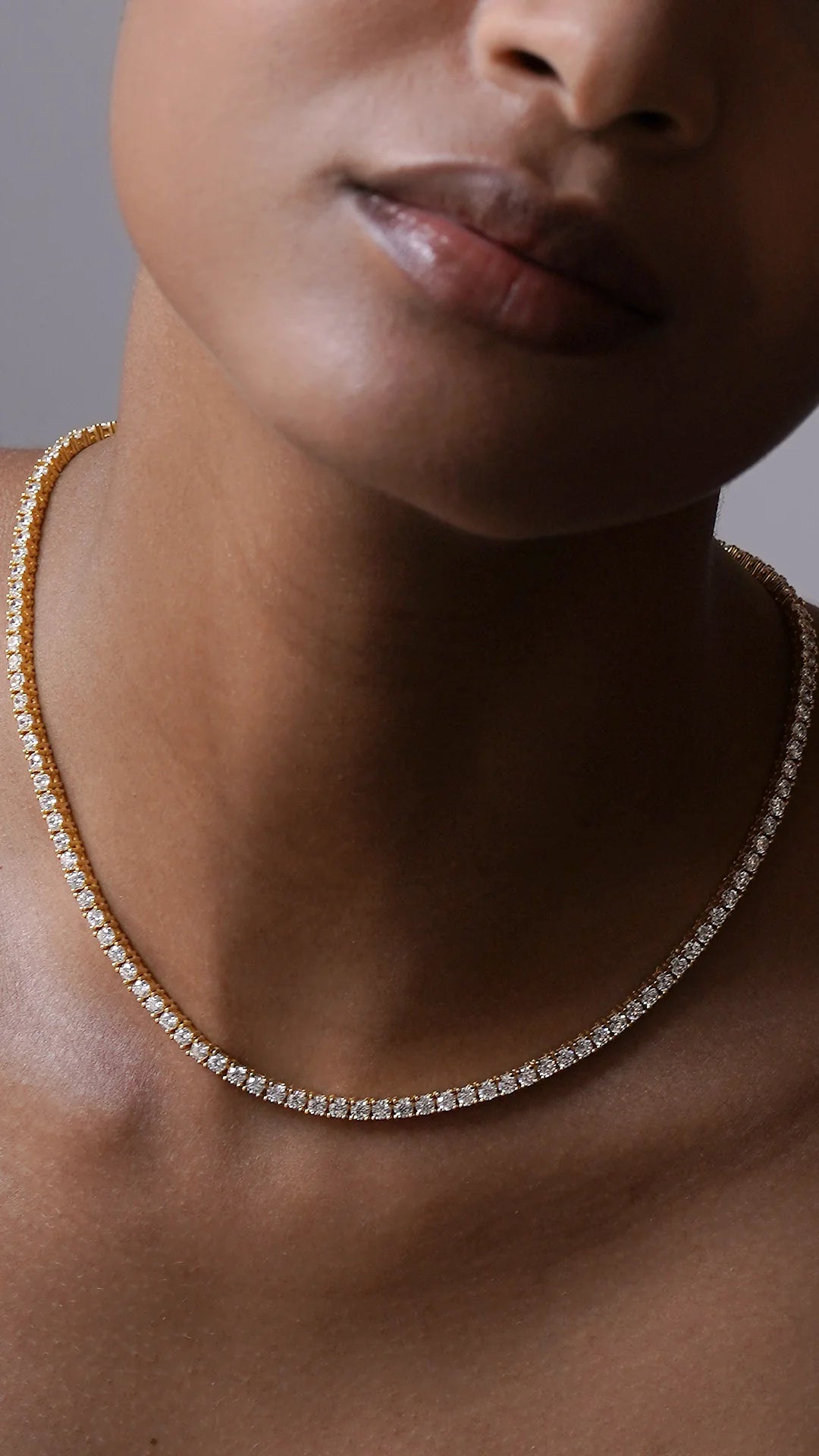 3mm Tennis Necklace Gold Plating - ARTSY SILVER