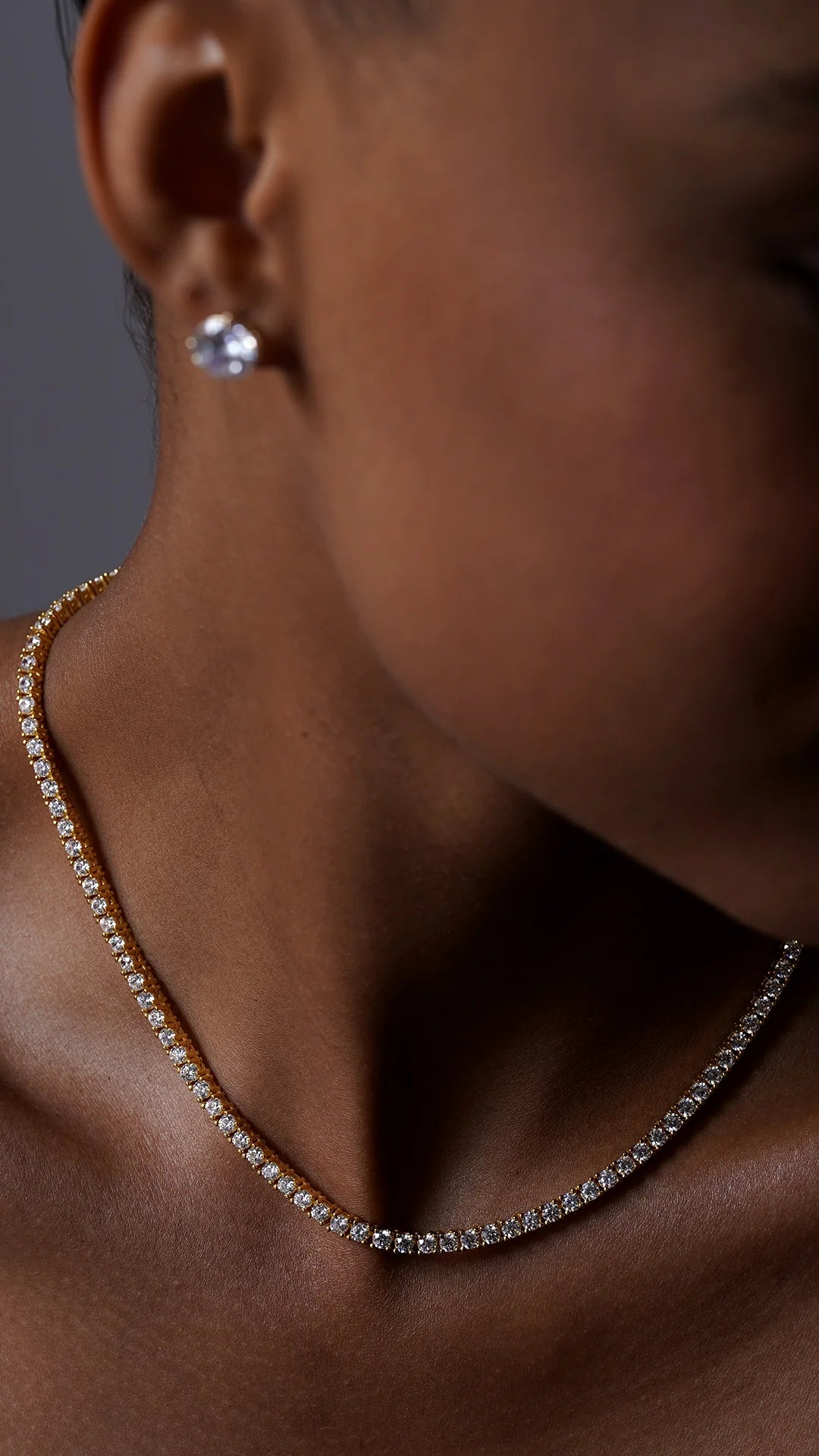 3mm Tennis Necklace Gold Plating - ARTSY SILVER