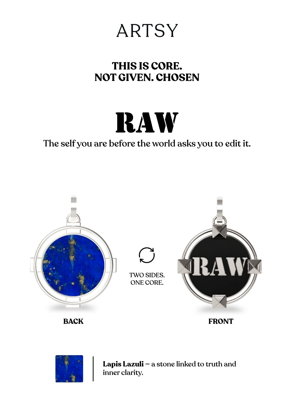 Raw Lapis Double Sided Necklace