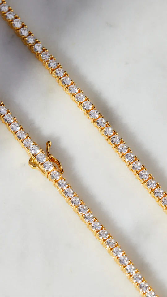 <tc>سوار التنس 4 ملم مطلي بالذهب </tc>