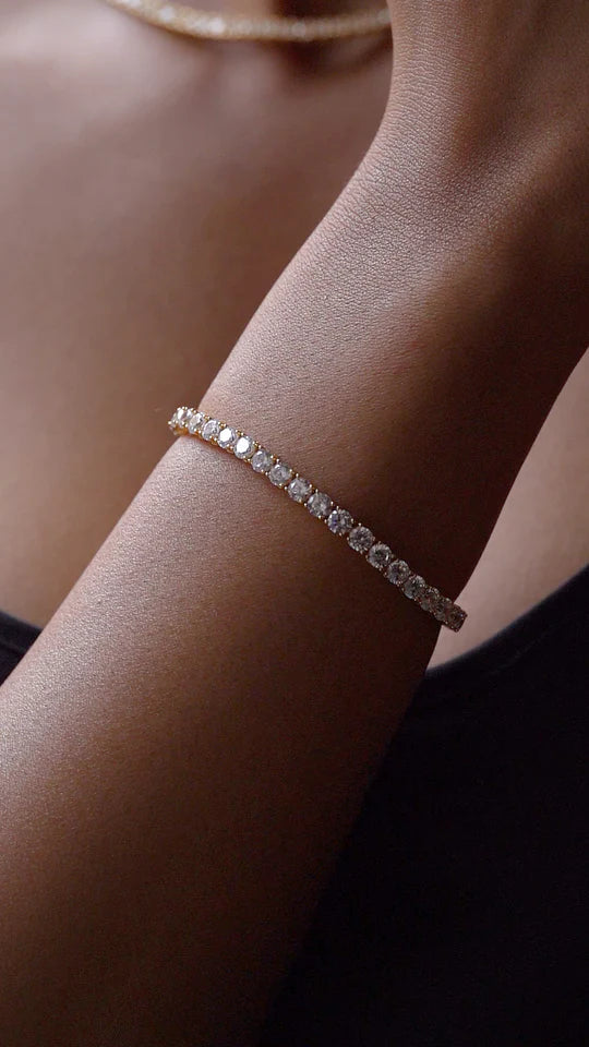 <tc>سوار التنس 4 ملم مطلي بالذهب </tc>