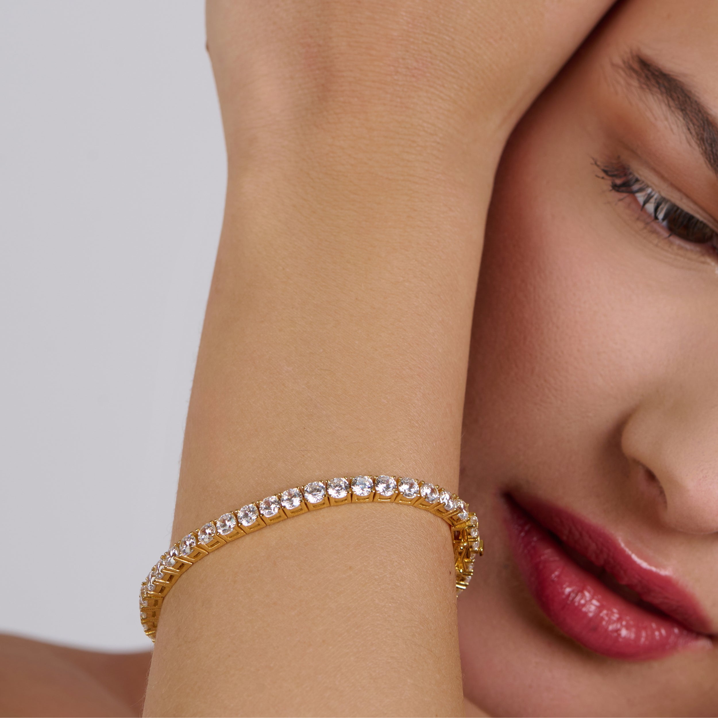 4mm Tennis Bracelet Gold Plated