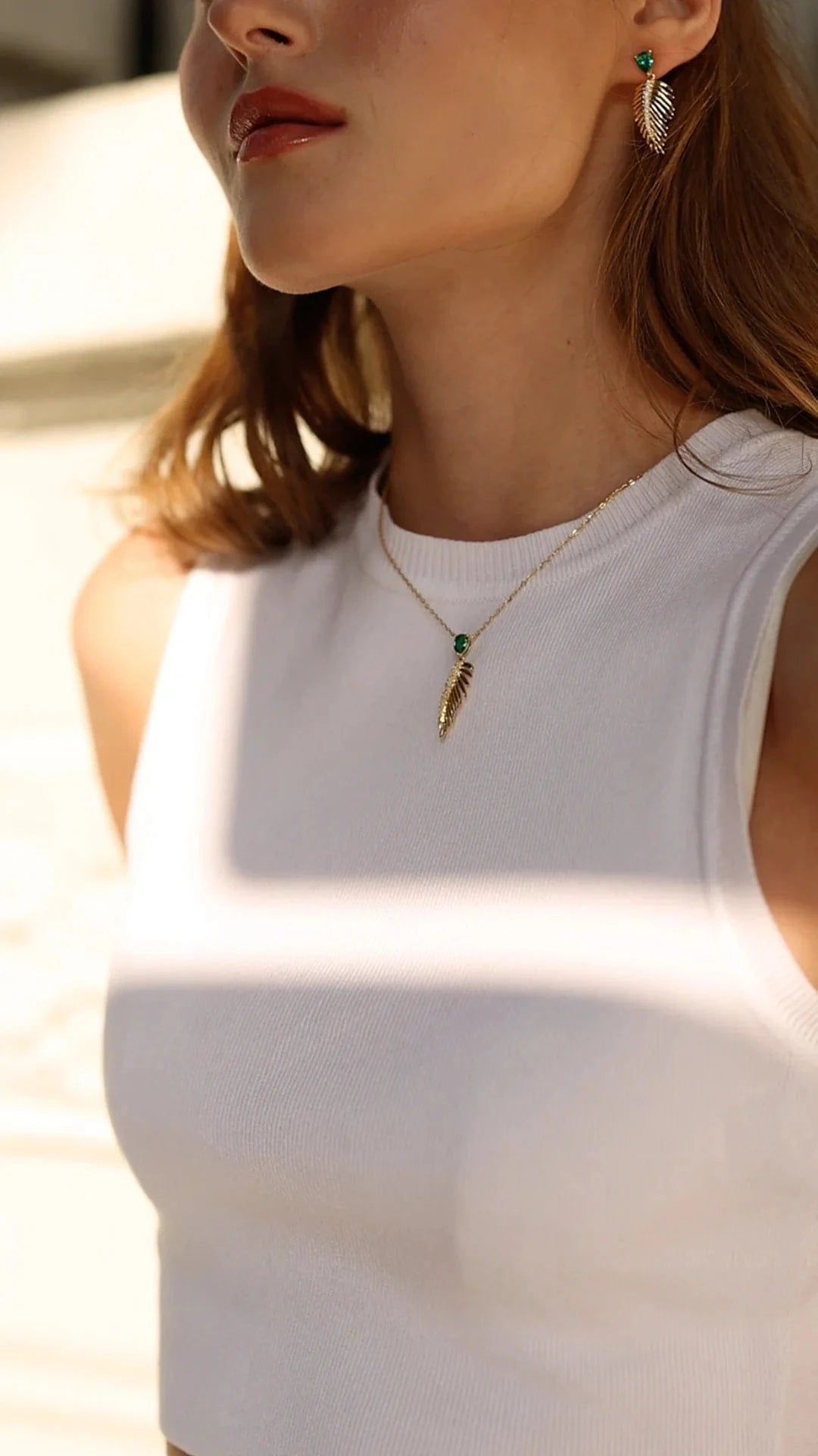 Palma Emerald Necklace and Earrings Set - ARTSY SILVER