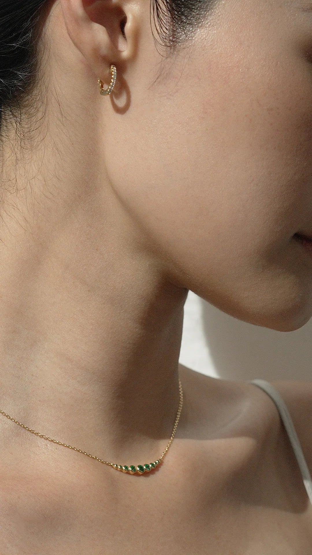 Nine Moons Emerald Necklace - ARTSY SILVER