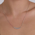 9 Round Stones Necklace Silver