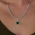 Emerald Necklace for Woman 925 Sterling Silver I ARTSY SILVER