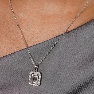 Alice Borderset Zircon Necklace - ARTSY SILVER