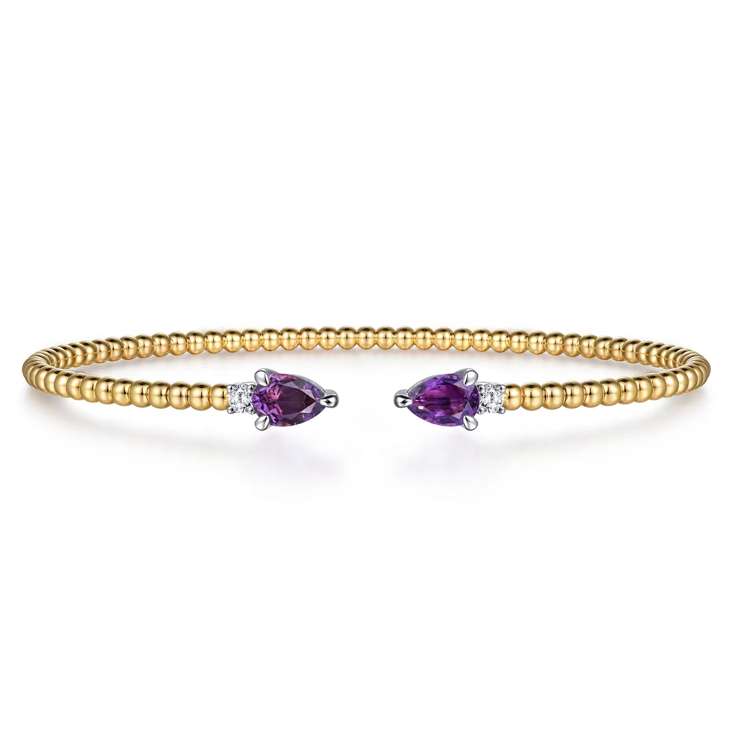 Twin Amethyst Beaded Bangle