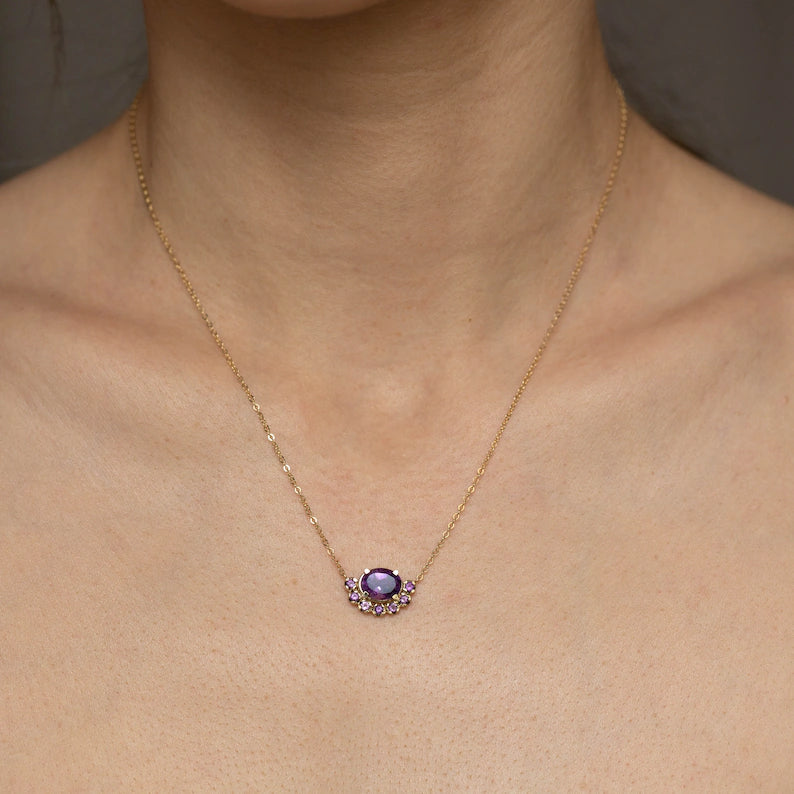 Amethyst STONE OVAL Necklace