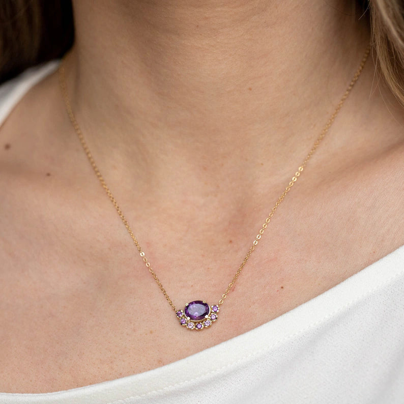 Amethyst STONE OVAL Necklace