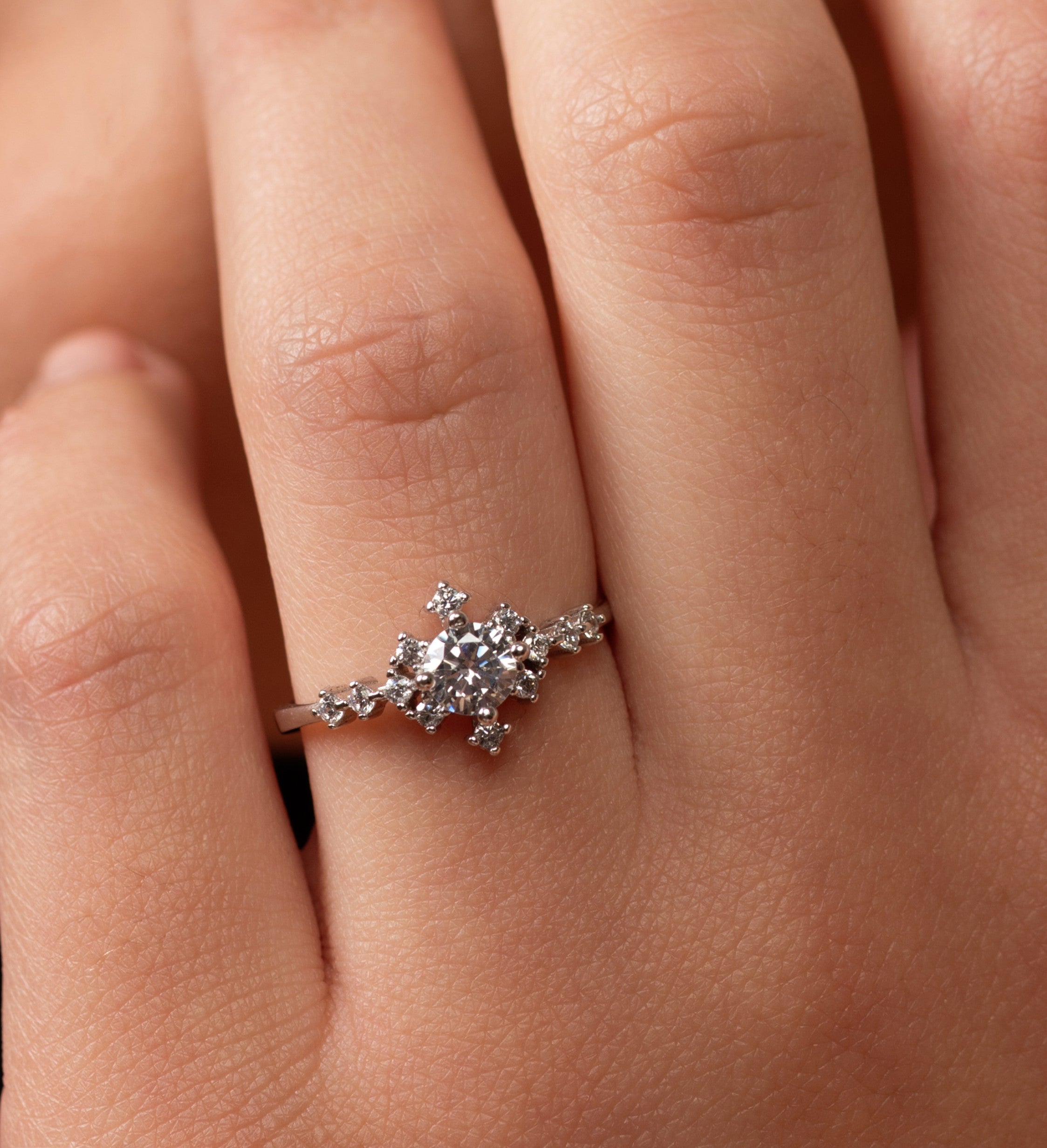 Amour Zircon Stones Silver Ring