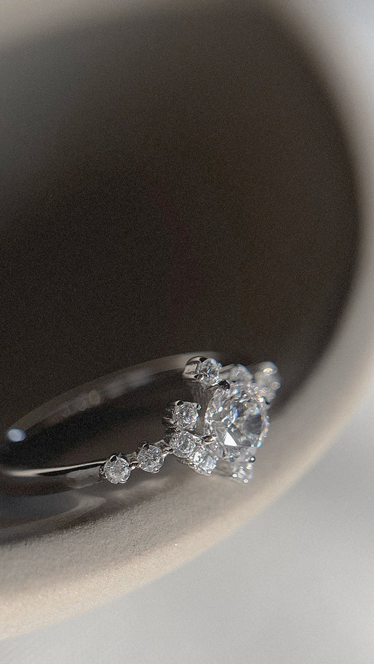 Amour Zircon Stones Silver Ring